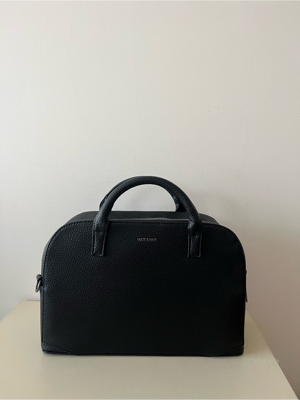 Matt & Nat Black Pebbled Vegan Leather Bag (Top Handle or Shoulder Bag)